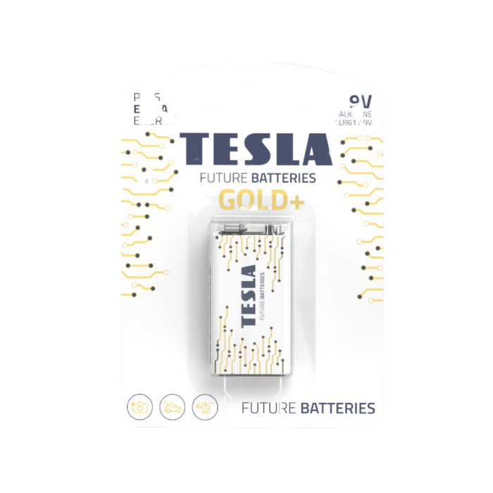 Tesla 9V / 6LR61 Batteries Gold - Technology Cafe