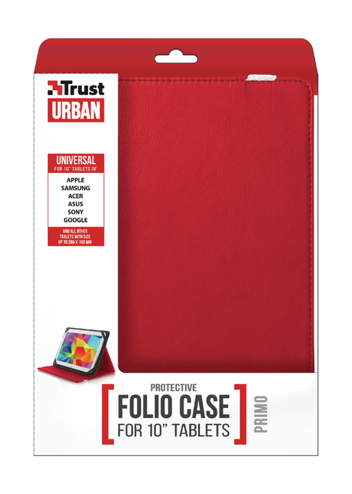TRUST 10" FOLIO CASE & STAND RED - Technology Cafe
