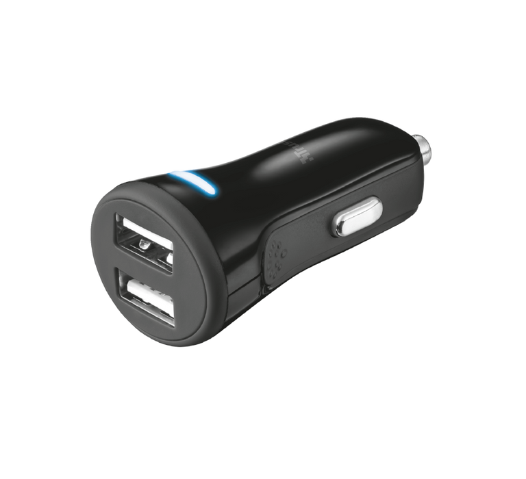 TRUST 2.1A USB IN-CAR CHARGER BLK - Technology Cafe
