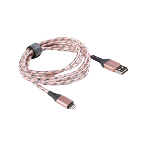 BoomPods 1.5m Rose Gold Armour Lightning Cable MFI - Technology Cafe