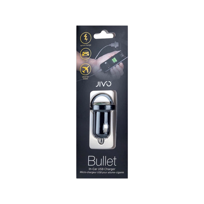 Jivo Bullet -USB In-Car Charger - Black - Technology Cafe