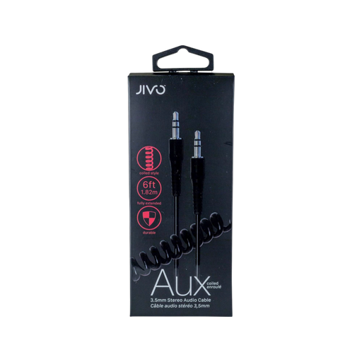 Jivo Aux Cable 3.5mm to 3.5mm-Coiled - Technology Cafe