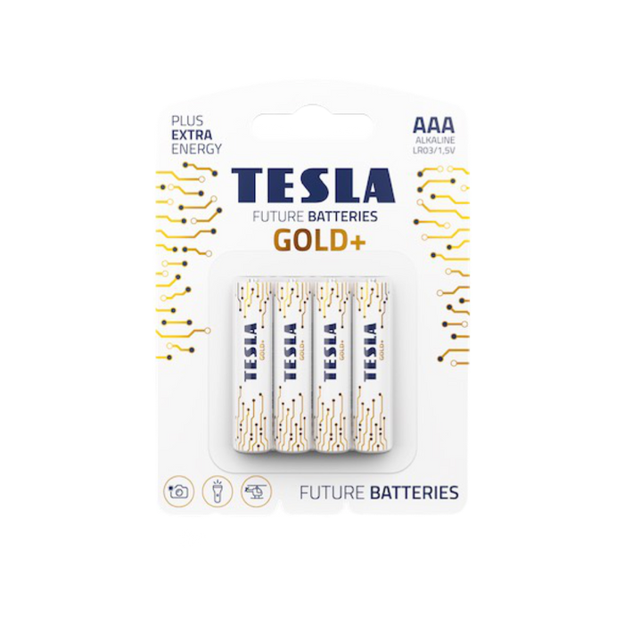 Tesla AAA Batteries Gold - Technology Cafe