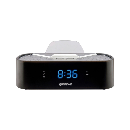 TimeCurve Alarm Clock Radio with USB Charging Station - Black - Technology Cafe