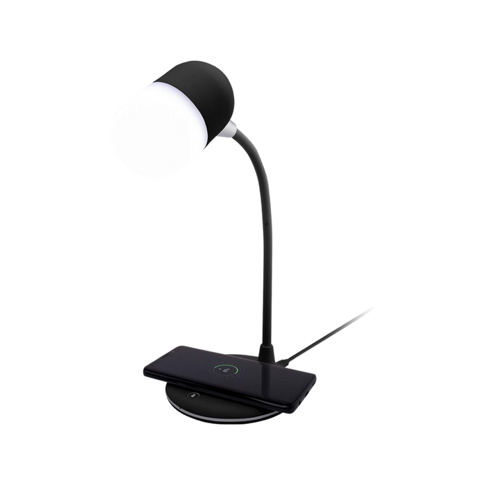 Apollo LED Lamp with Wireless Charging Pad & Bluetooth Speaker - Black - Technology Cafe